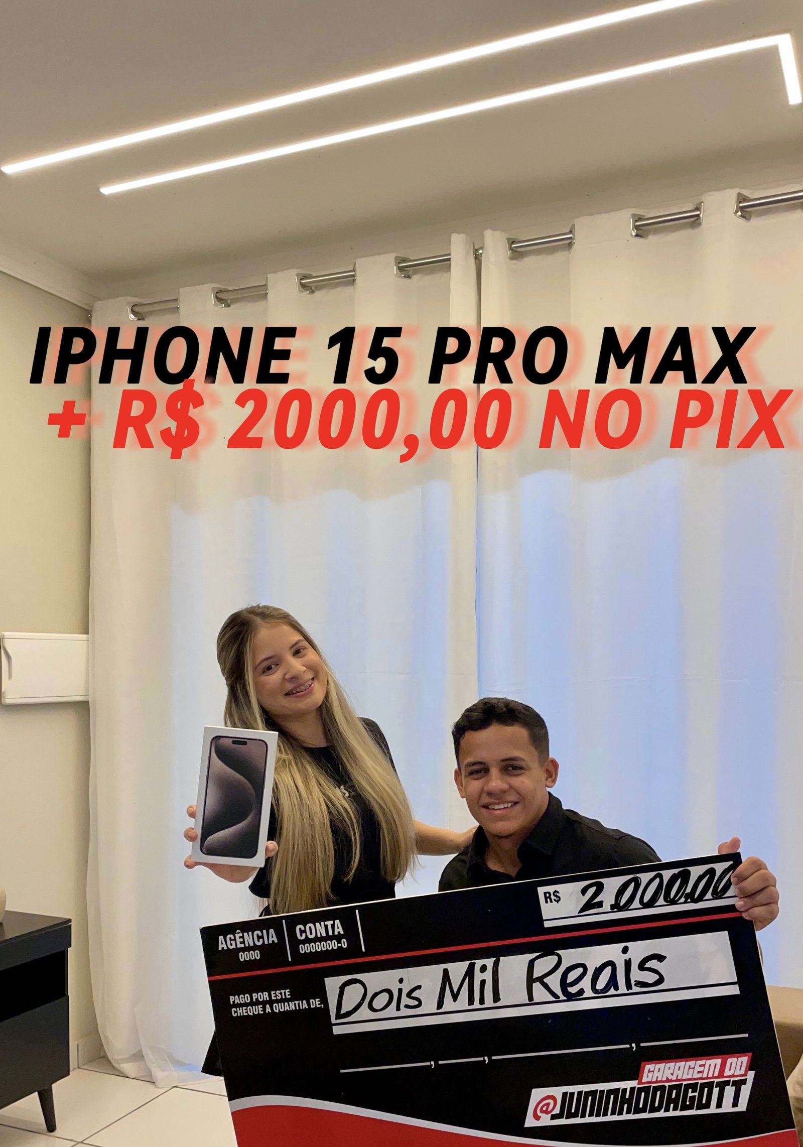 IPHONE 15 PRO MAX + R$ 2000,00